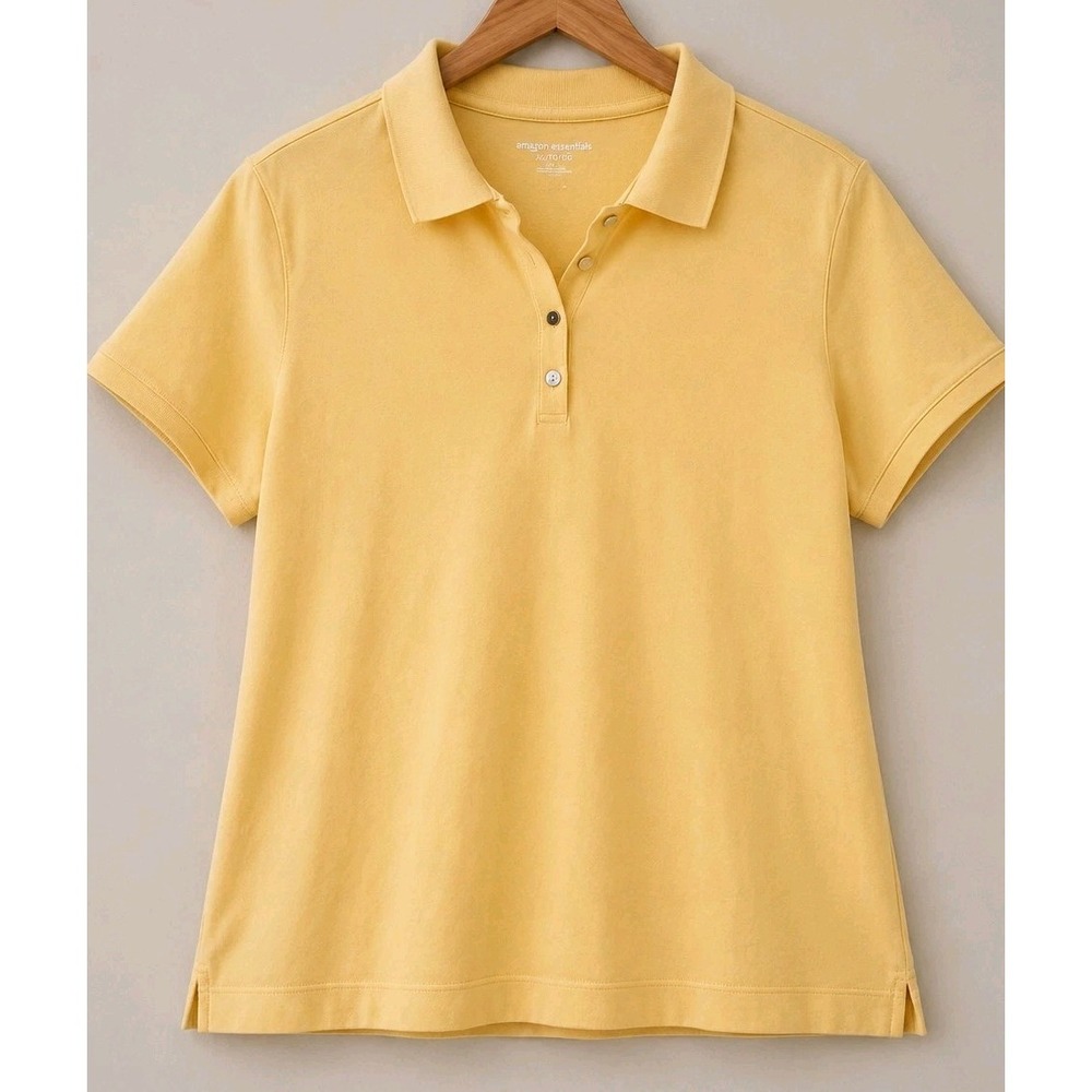 Women's Yellow Polo Shirt XXL Kim Rogers Short Sleeve Golf Preppy Casual Top